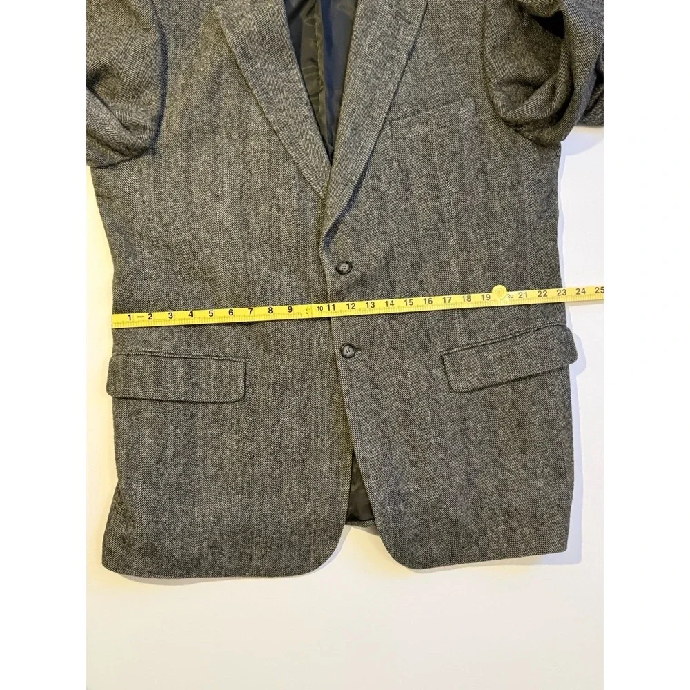Bert Pulitzer‎ 46L Gray Herringbone Wool Blazer Sport Coat Mens Long